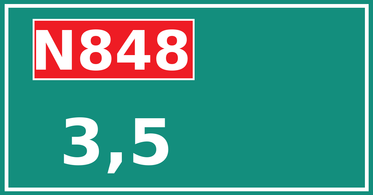Hectometerbord N848 3,5
