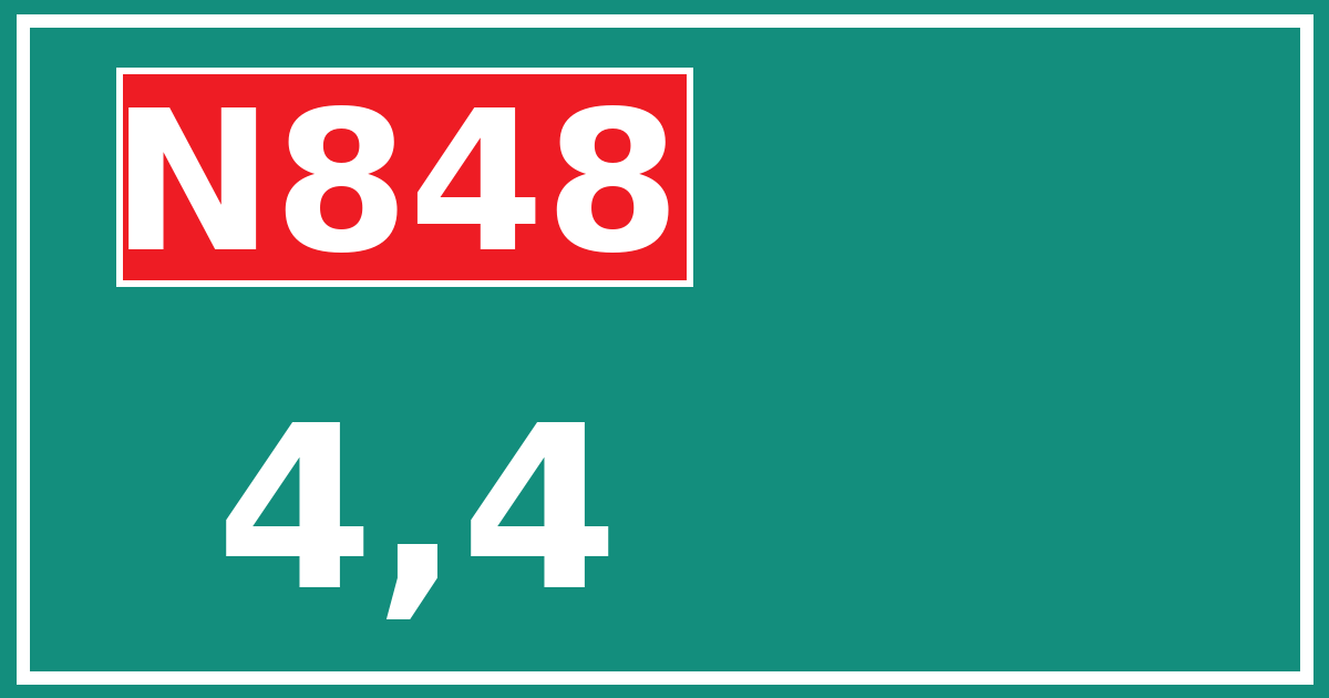 Hectometerbord N848 4,4