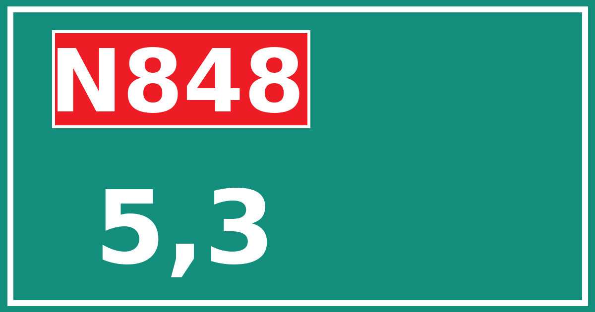 Hectometerbord N848 5,3