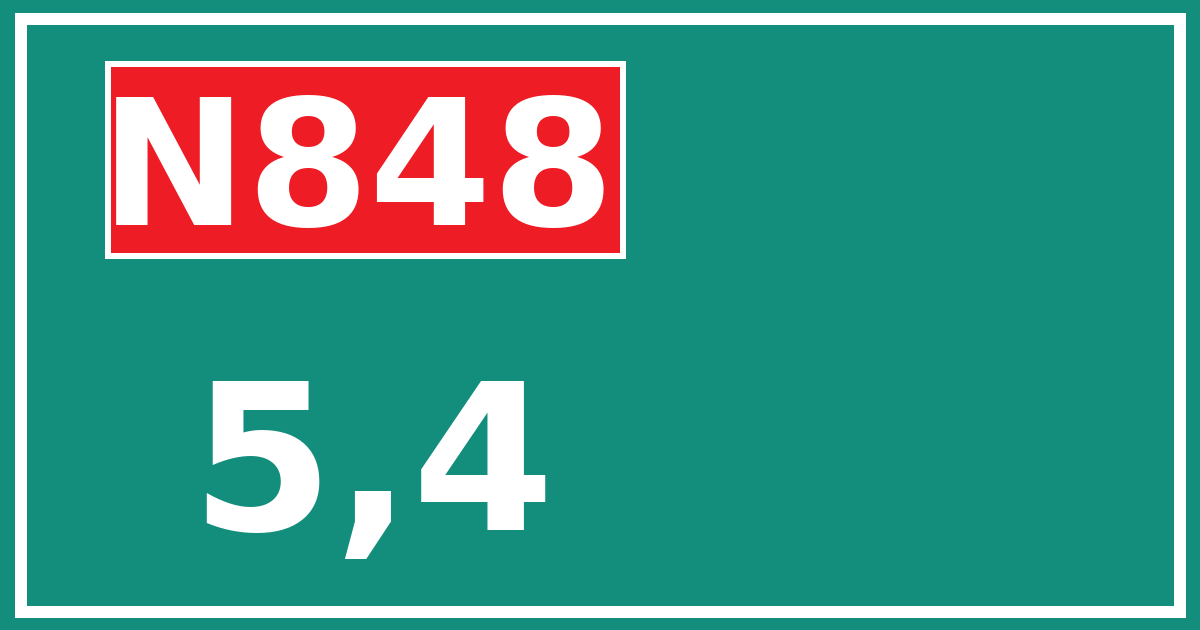 Hectometerbord N848 5,4