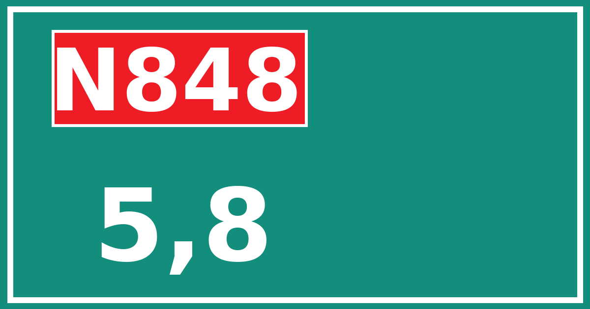 Hectometerbord N848 5,8