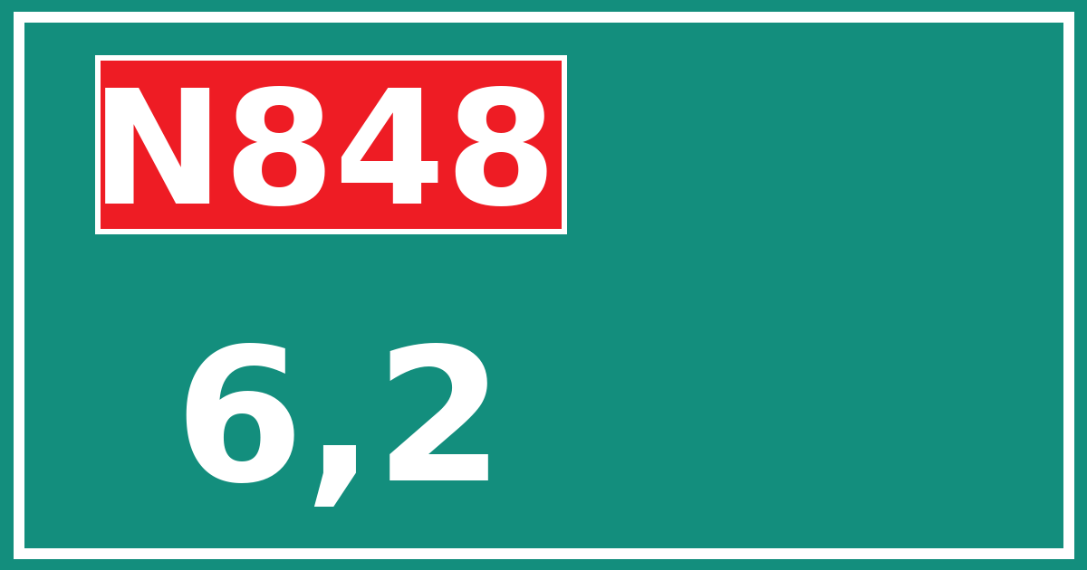 Hectometerbord N848 6,2