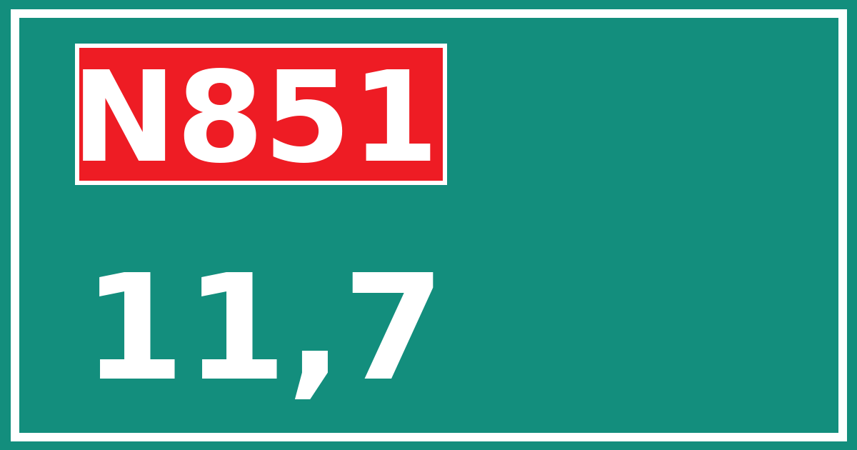 Hectometerbord N851 11,7