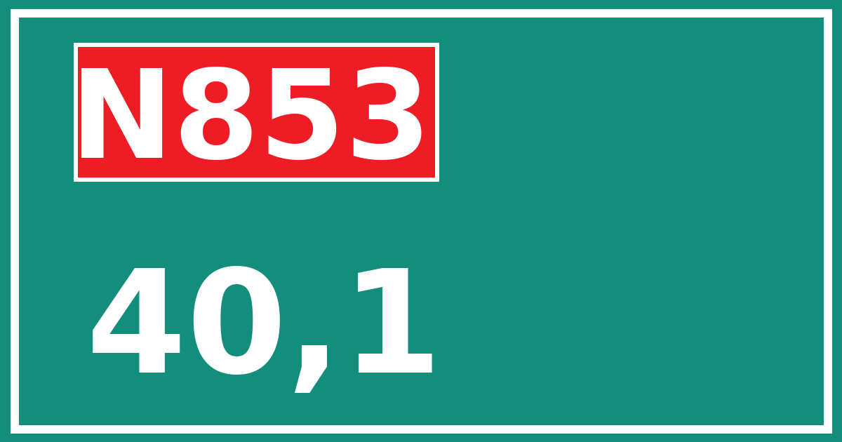 Hectometerbord N853 40,1