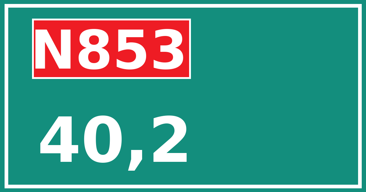 Hectometerbord N853 40,2