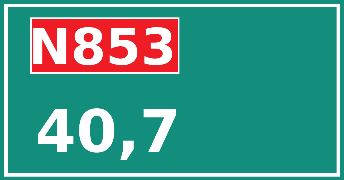 Hectometerbord N853 40,7