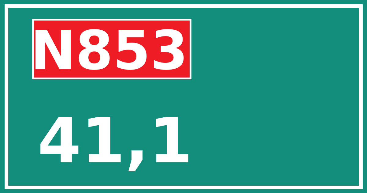 Hectometerbord N853 41,1