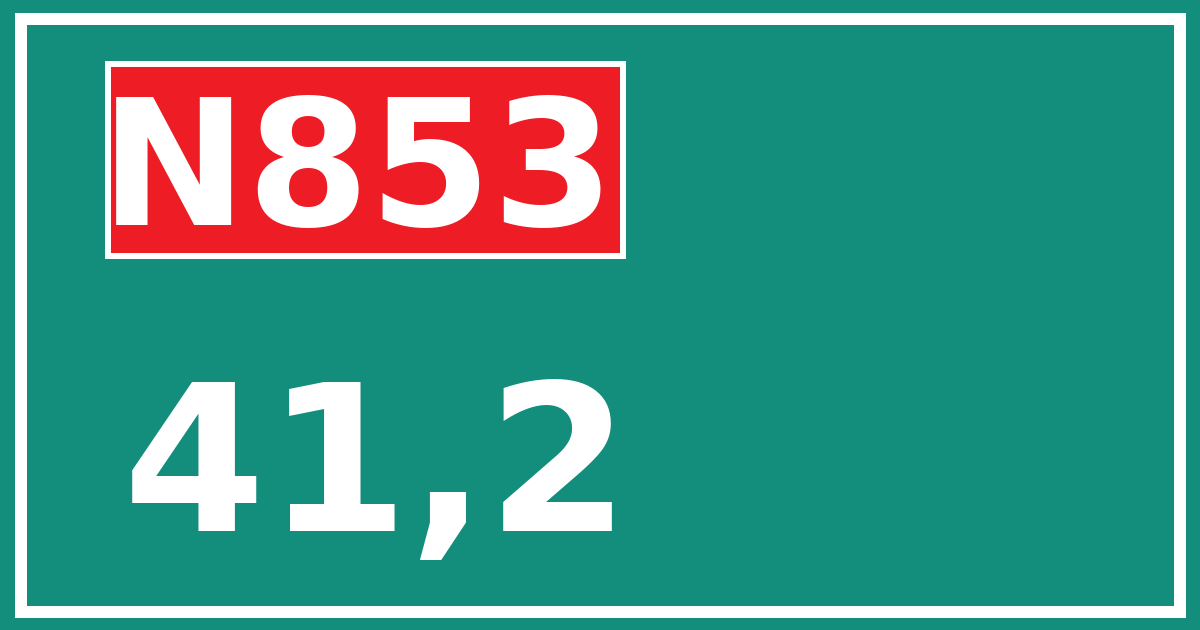 Hectometerbord N853 41,2