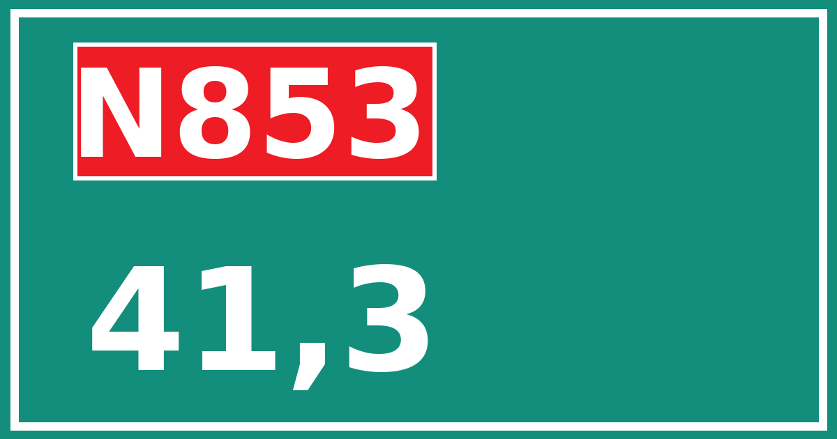 Hectometerbord N853 41,3