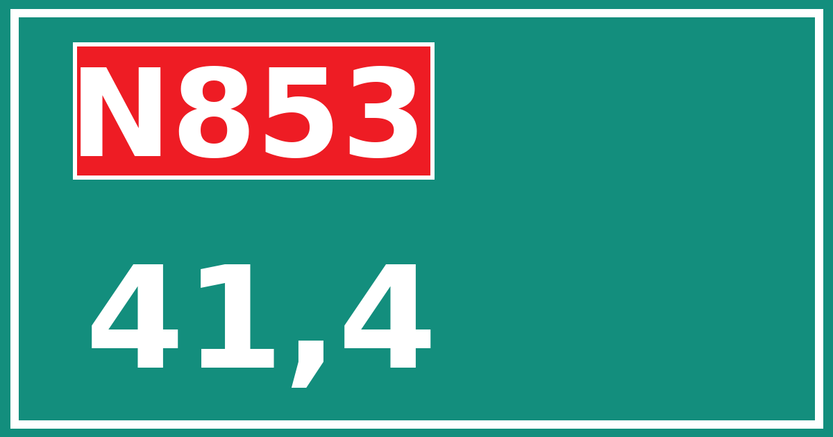 Hectometerbord N853 41,4