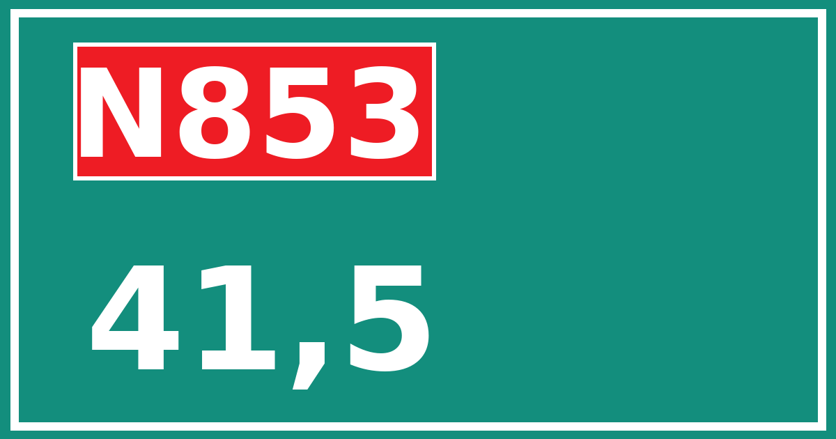 Hectometerbord N853 41,5