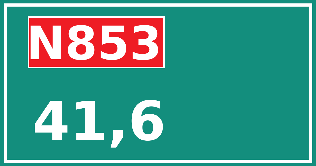 Hectometerbord N853 41,6