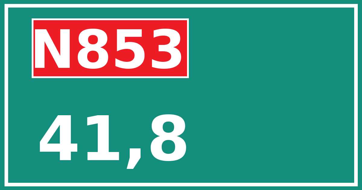 Hectometerbord N853 41,8