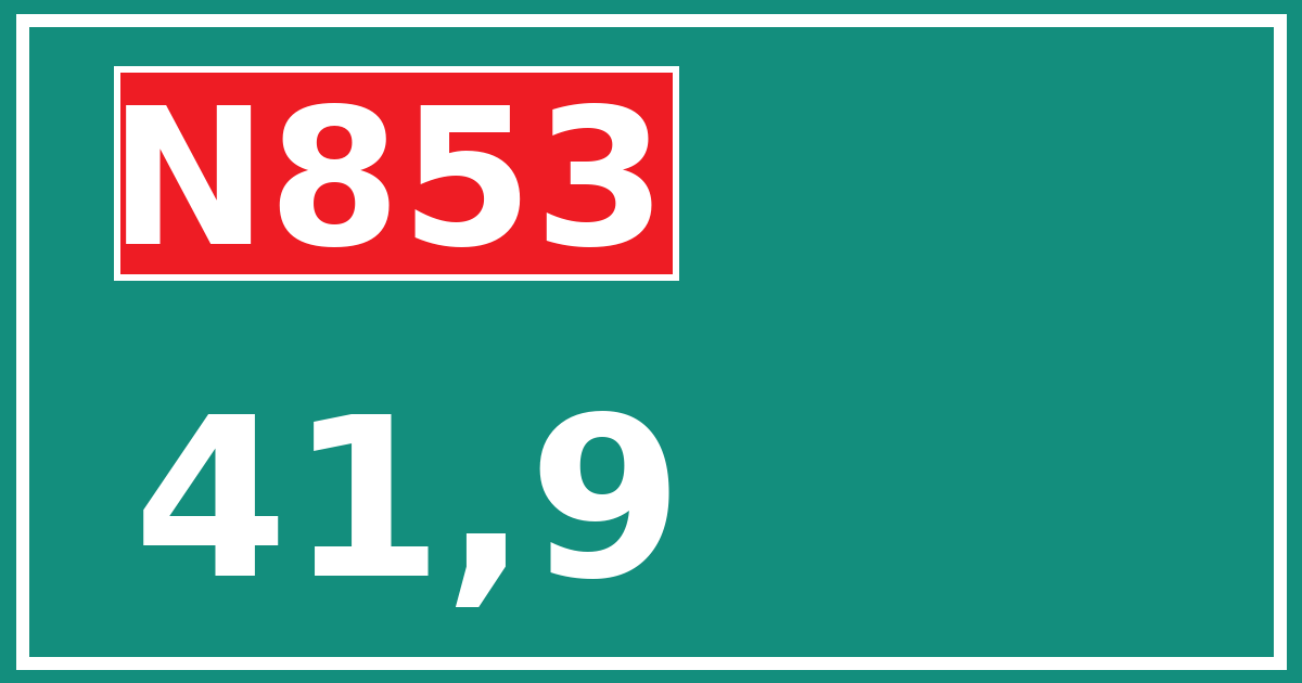 Hectometerbord N853 41,9