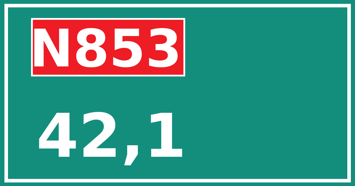 Hectometerbord N853 42,1