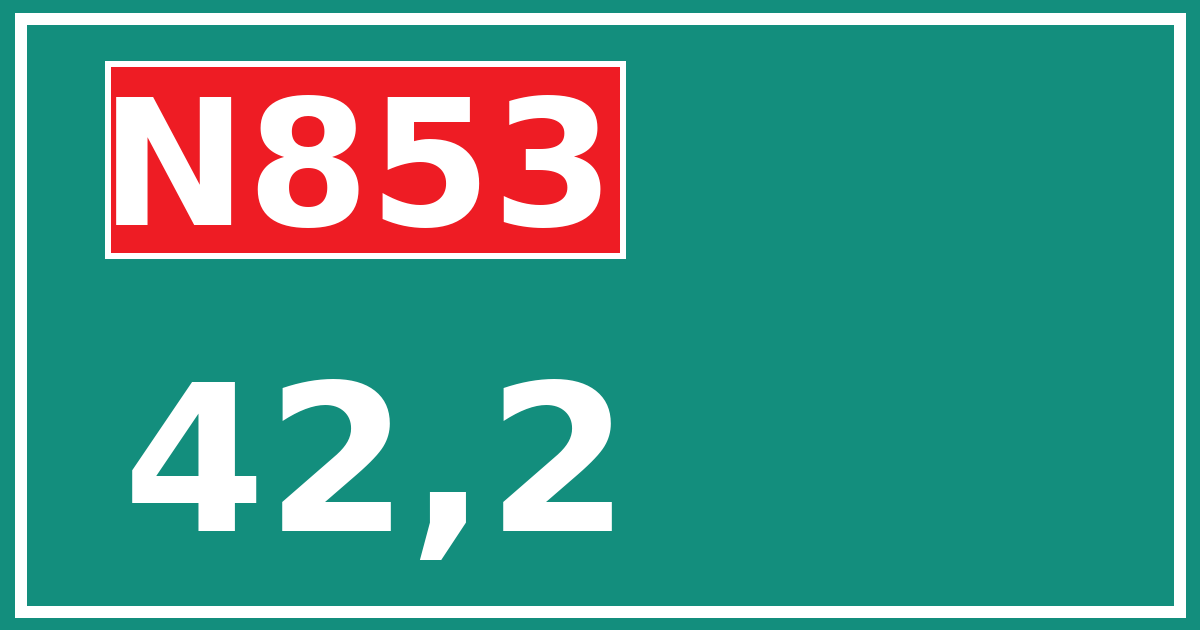 Hectometerbord N853 42,2