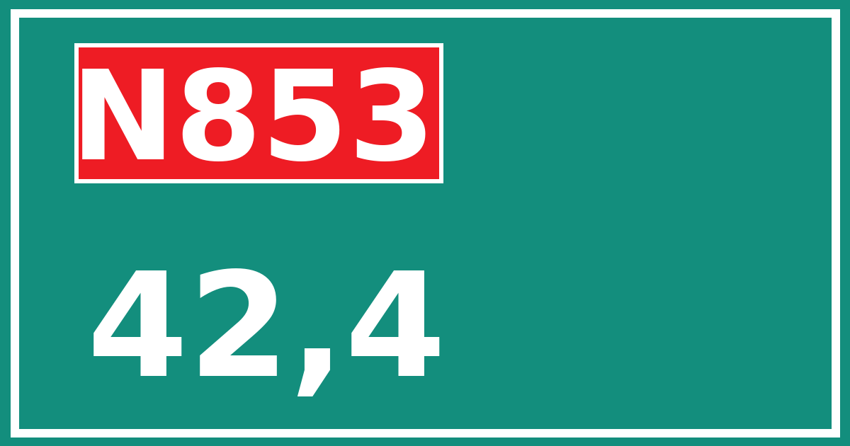 Hectometerbord N853 42,4