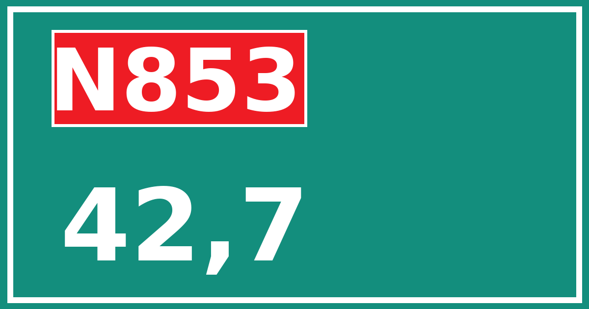 Hectometerbord N853 42,7