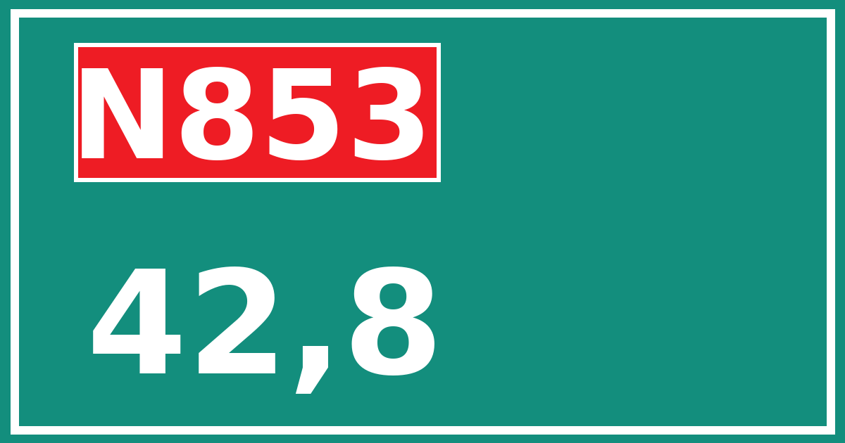 Hectometerbord N853 42,8