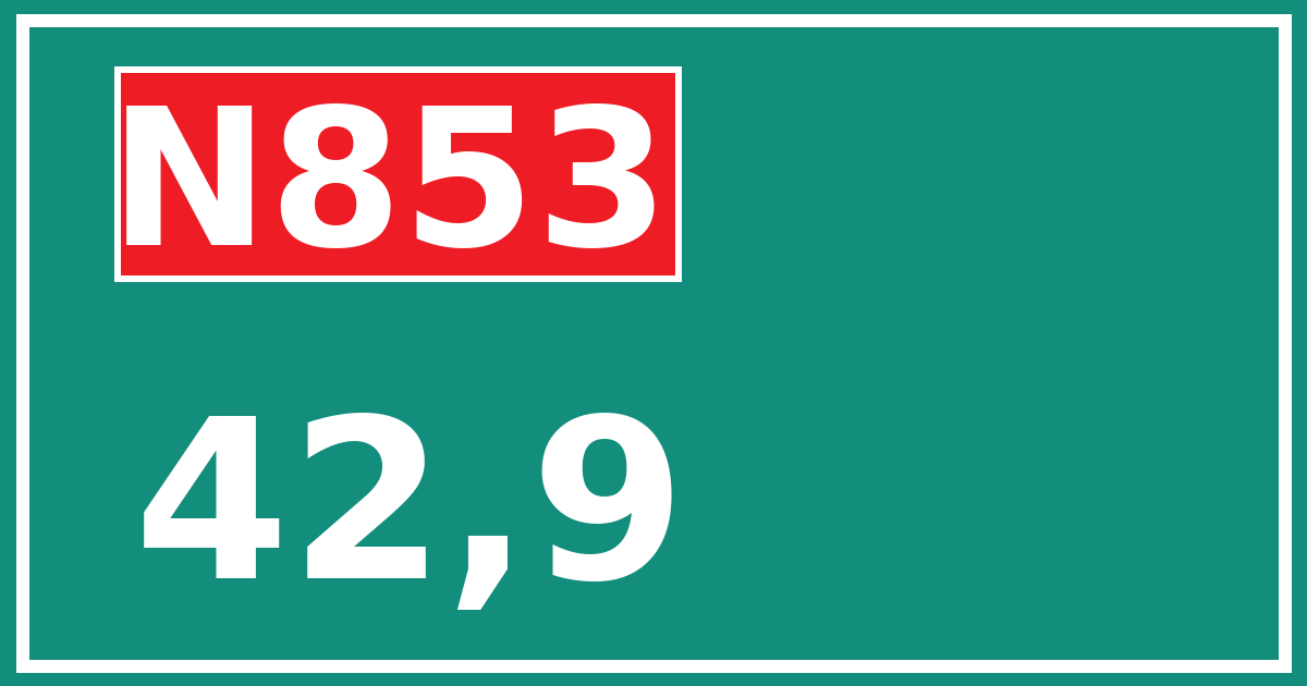 Hectometerbord N853 42,9