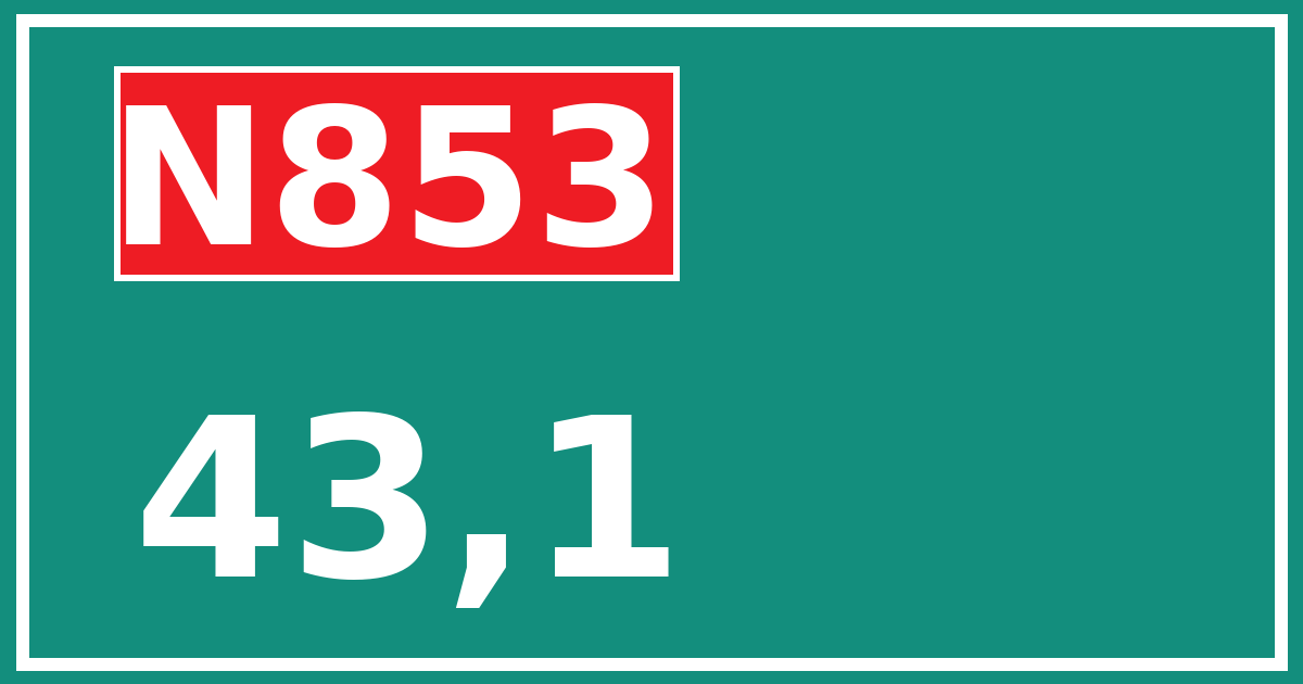 Hectometerbord N853 43,1