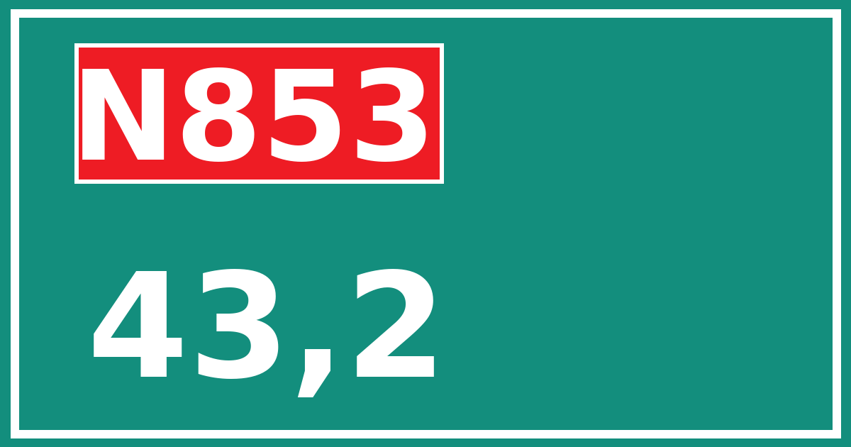 Hectometerbord N853 43,2