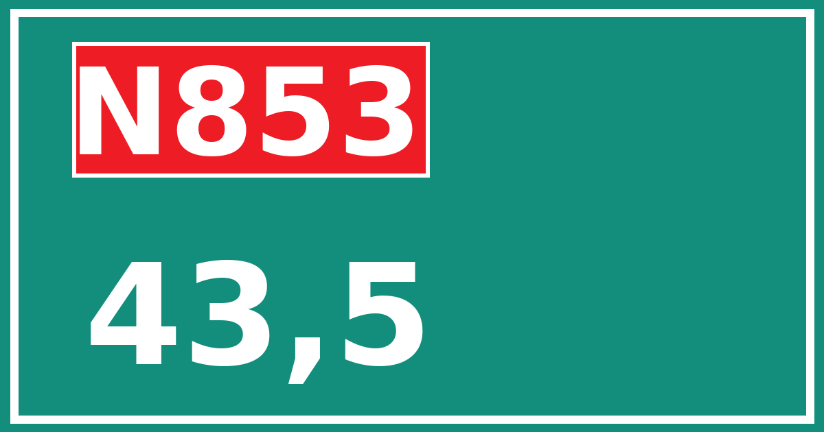 Hectometerbord N853 43,5