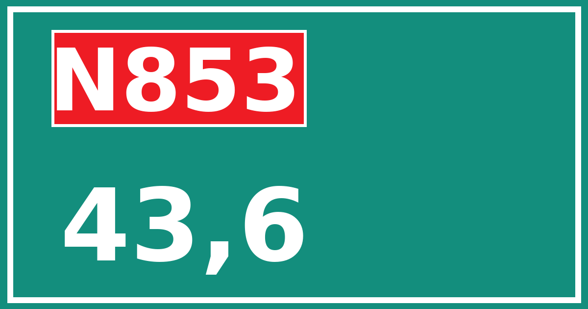 Hectometerbord N853 43,6