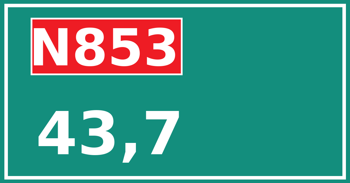 Hectometerbord N853 43,7
