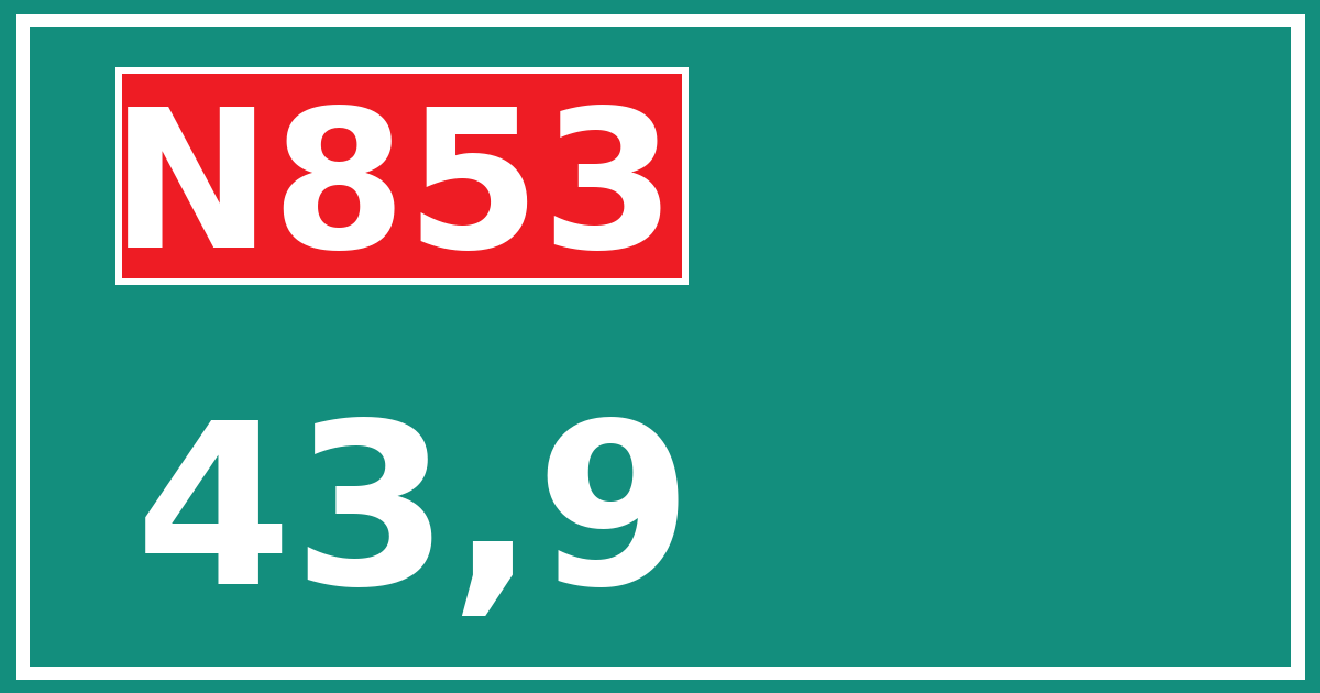 Hectometerbord N853 43,9