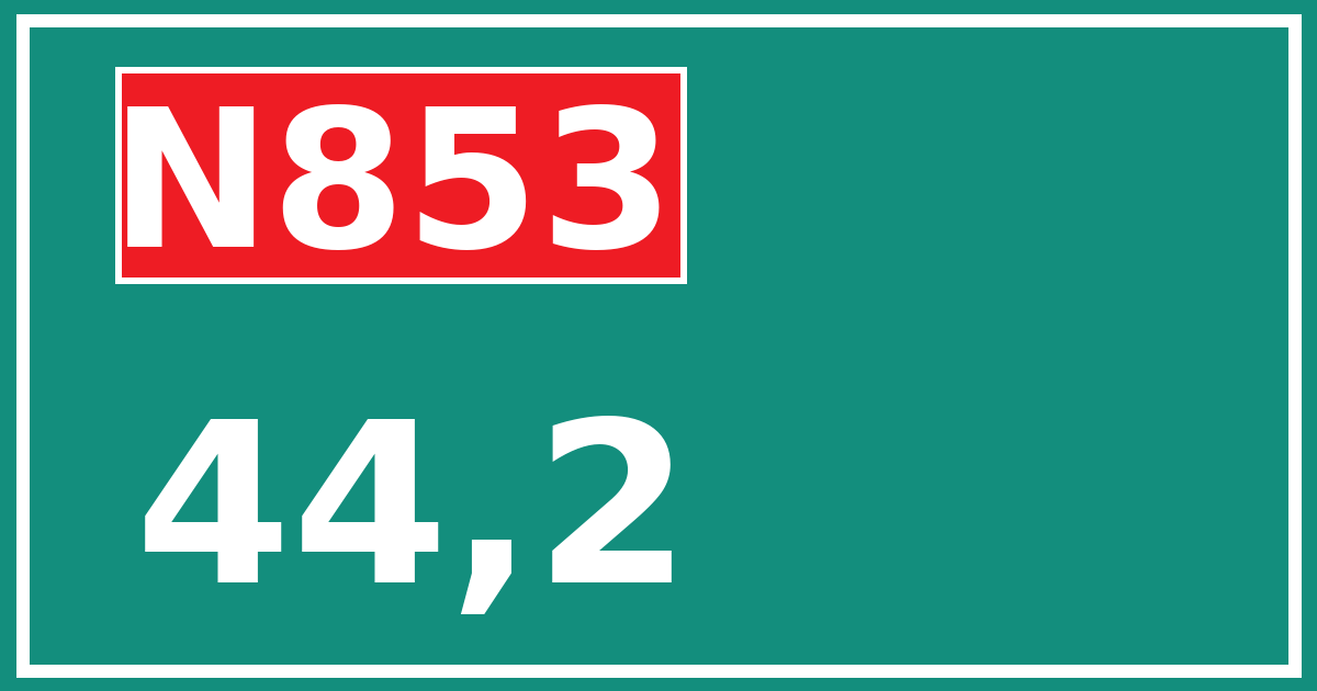 Hectometerbord N853 44,2