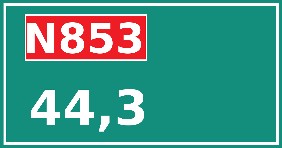 Hectometerbord N853 44,3