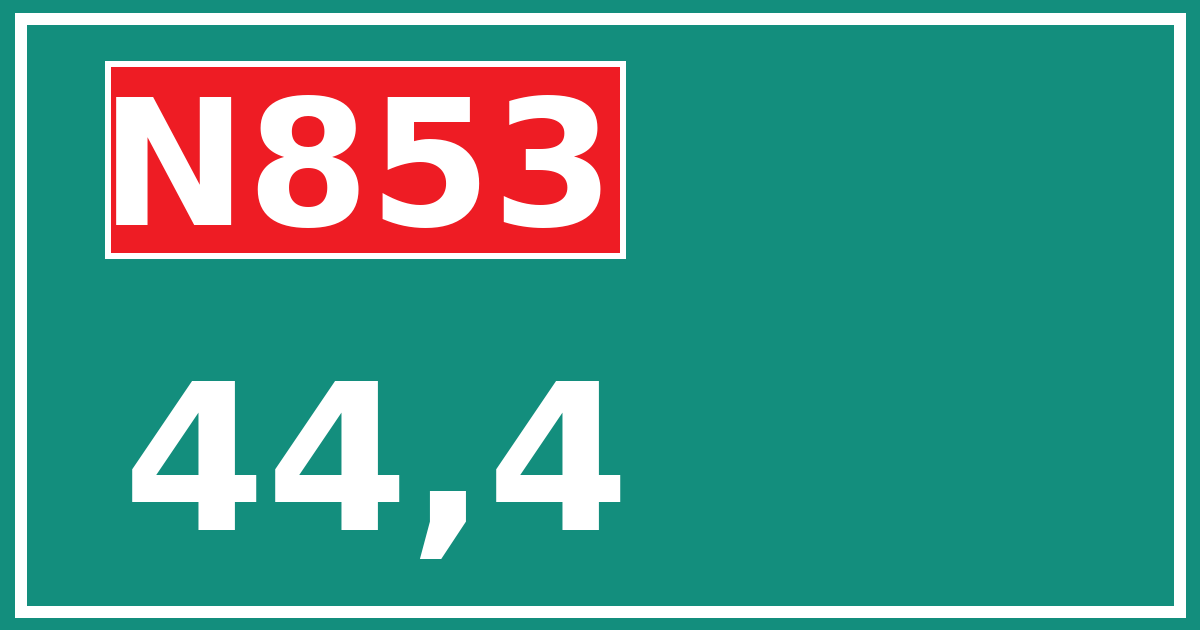 Hectometerbord N853 44,4