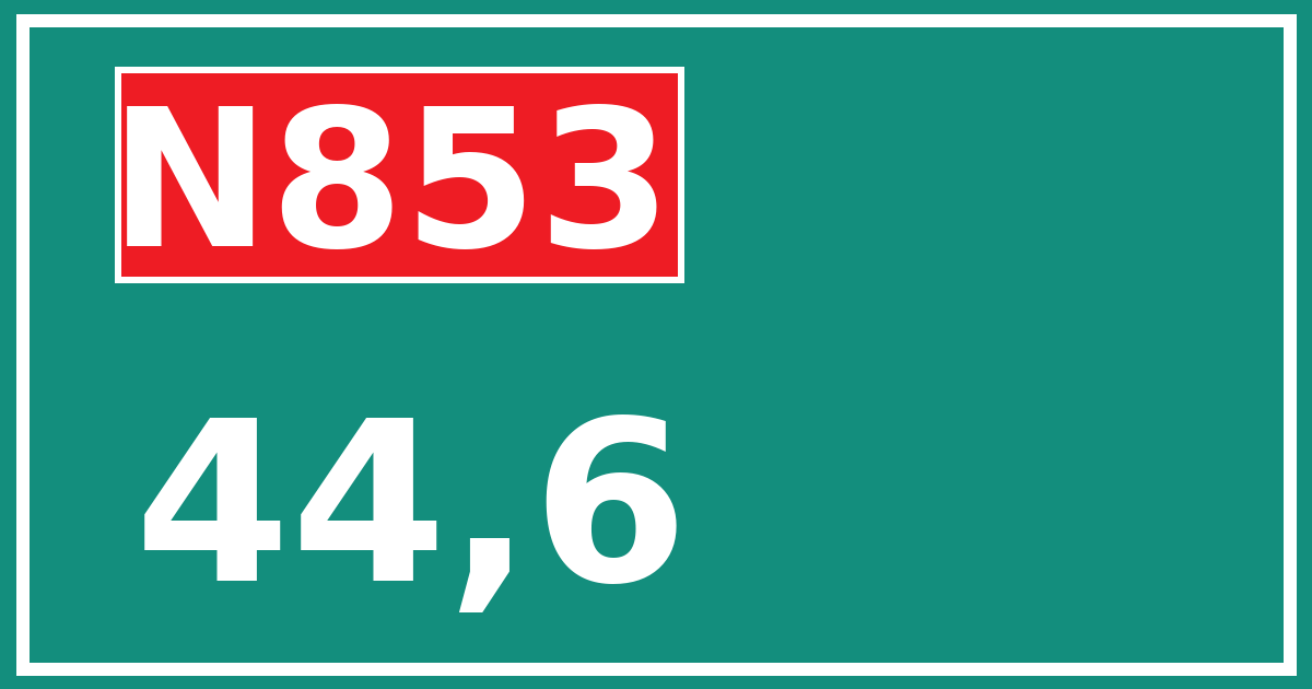 Hectometerbord N853 44,6