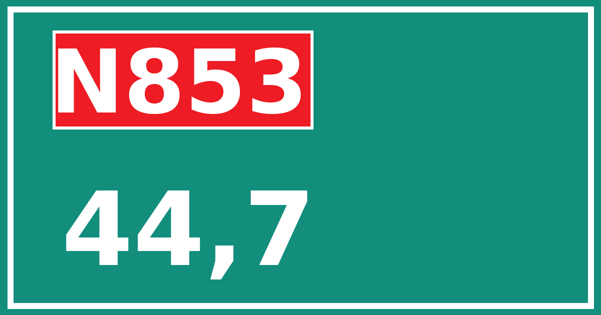Hectometerbord N853 44,7