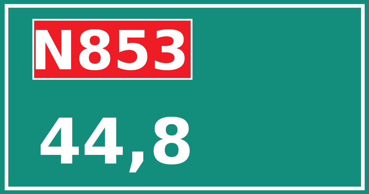 Hectometerbord N853 44,8