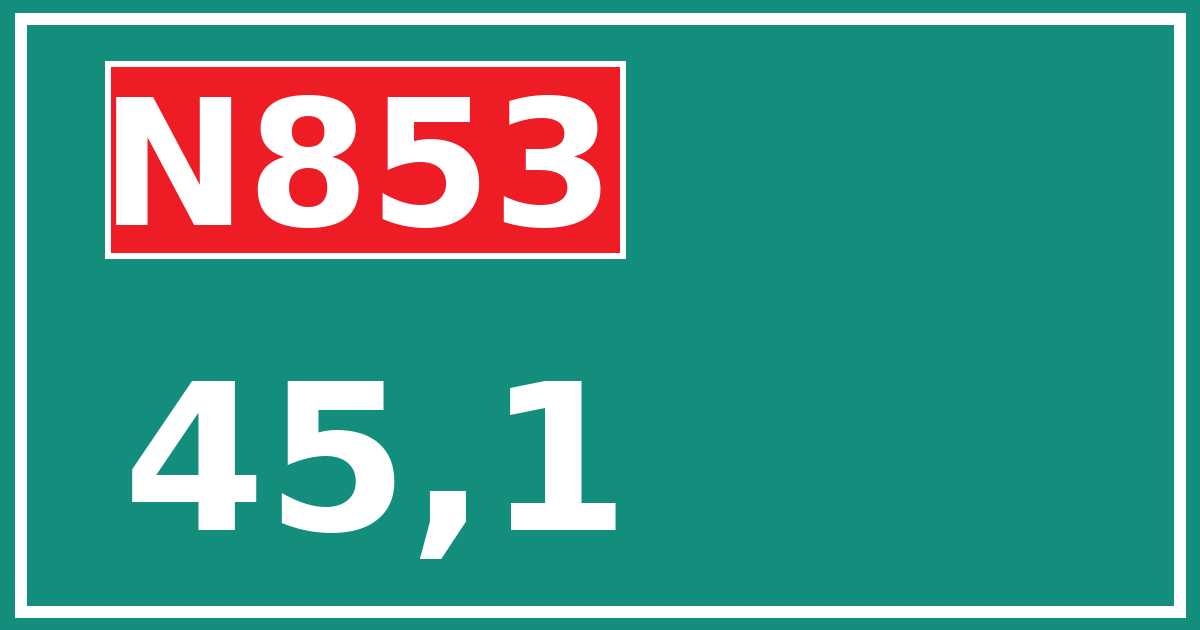Hectometerbord N853 45,1