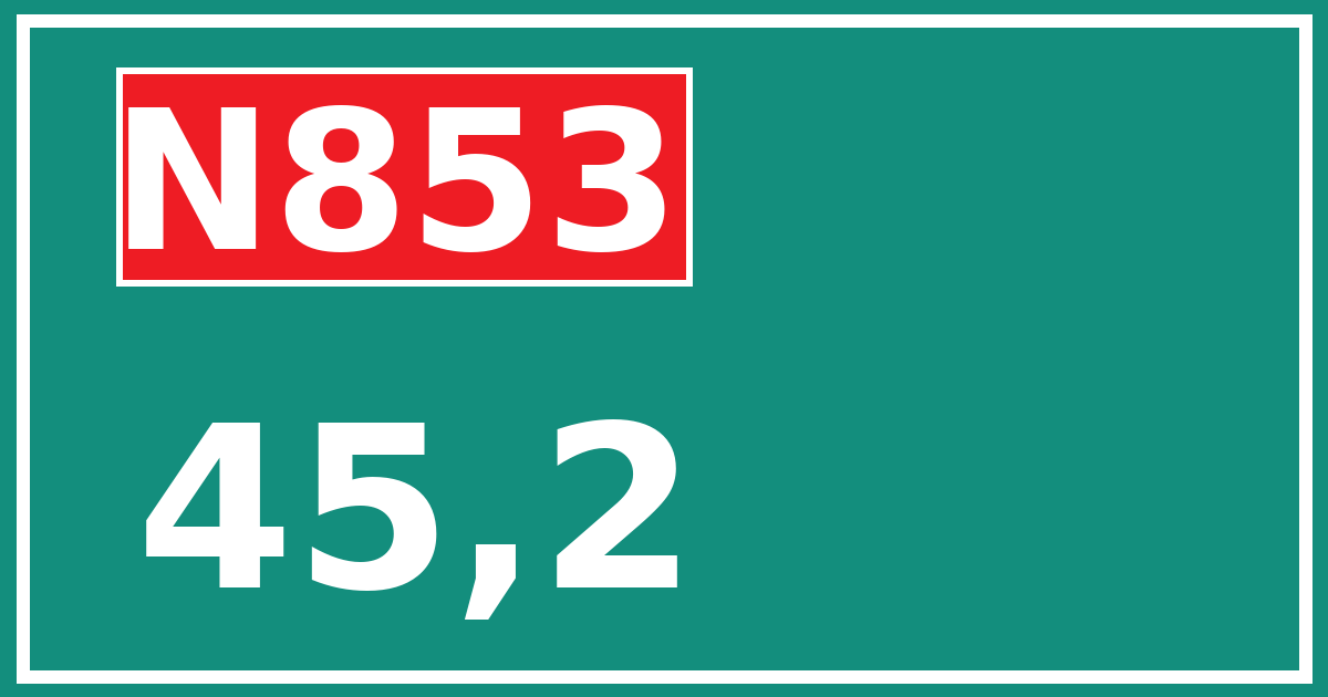 Hectometerbord N853 45,2