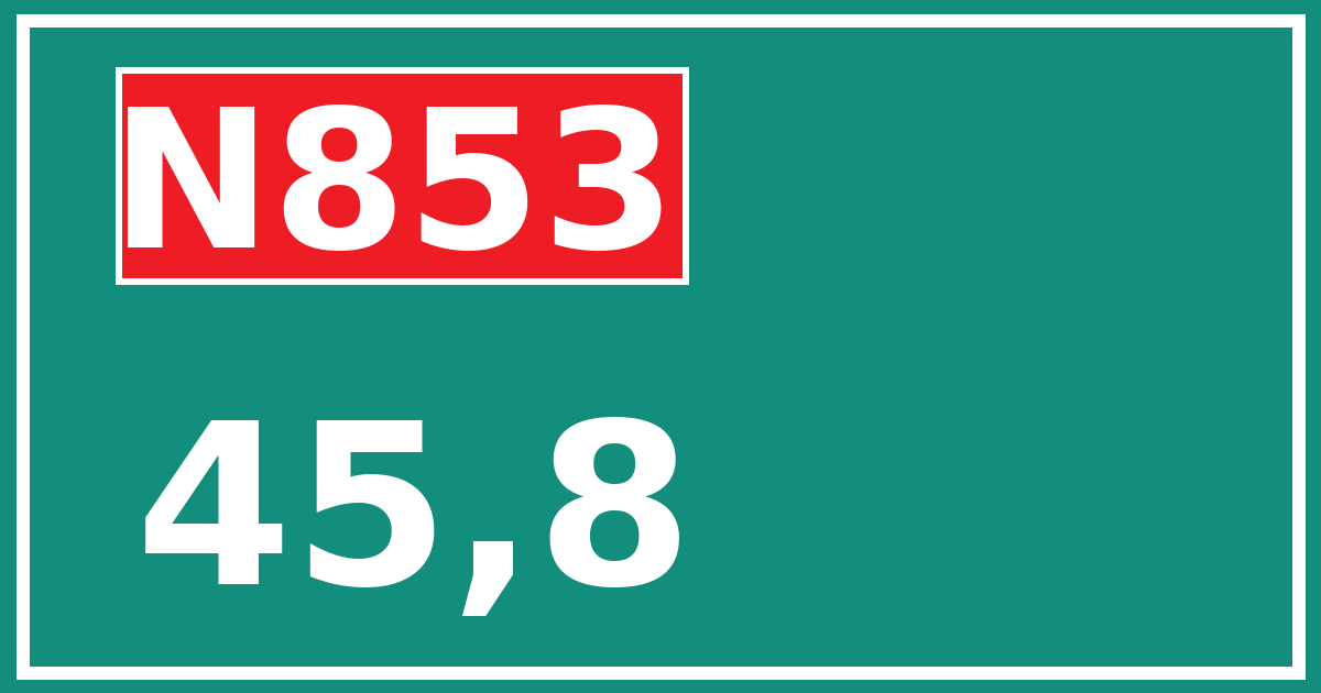 Hectometerbord N853 45,8