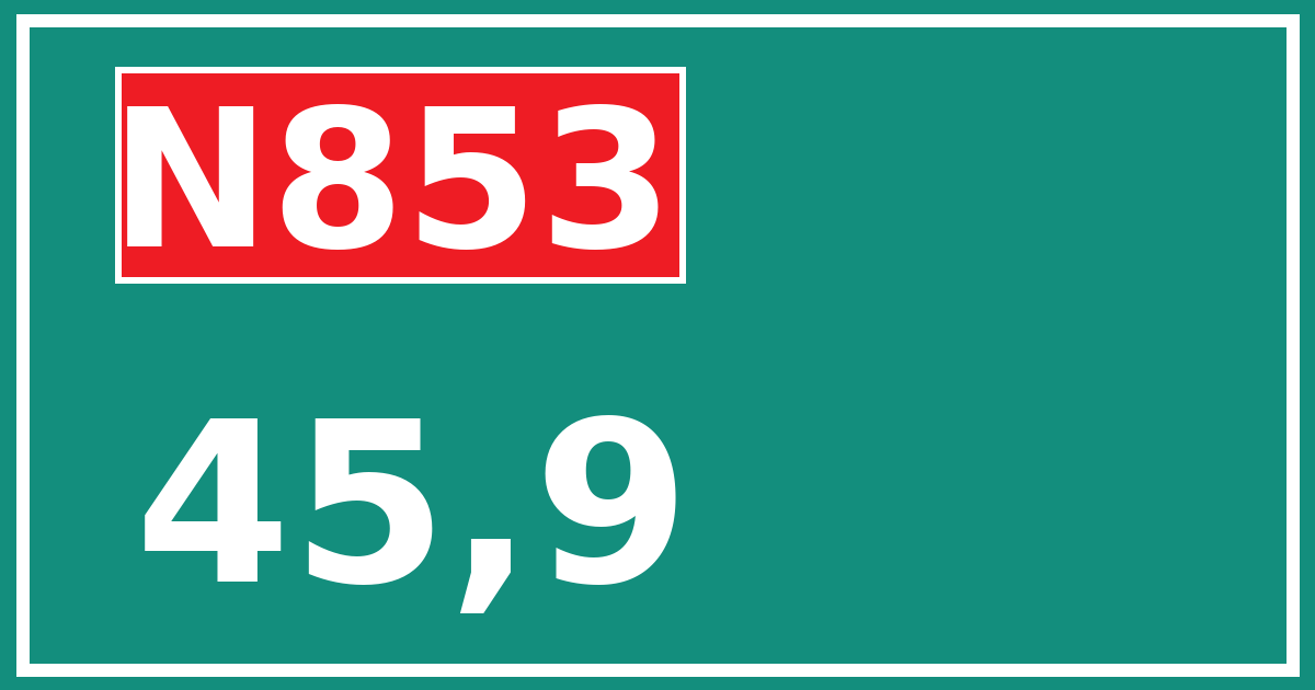 Hectometerbord N853 45,9