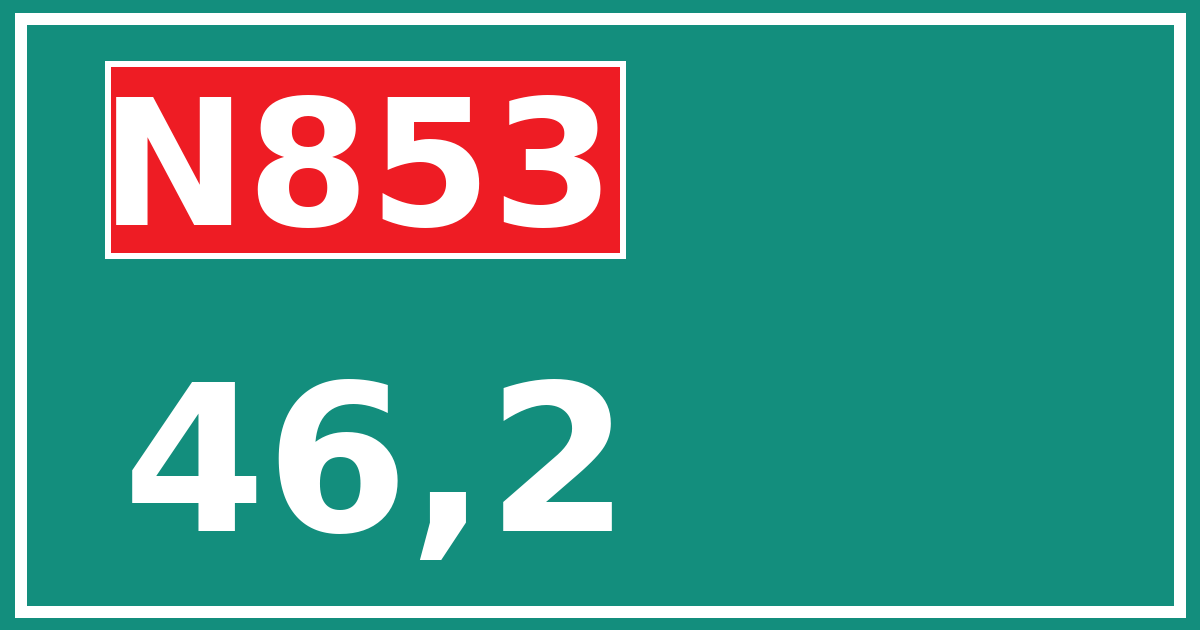 Hectometerbord N853 46,2