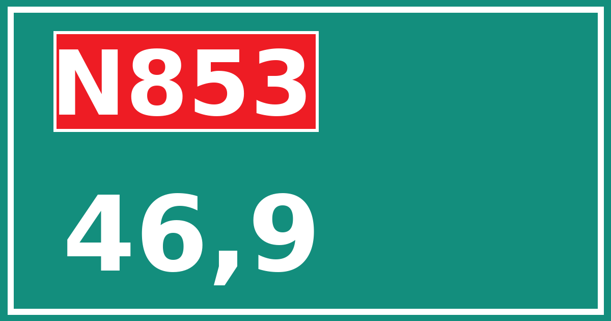 Hectometerbord N853 46,9