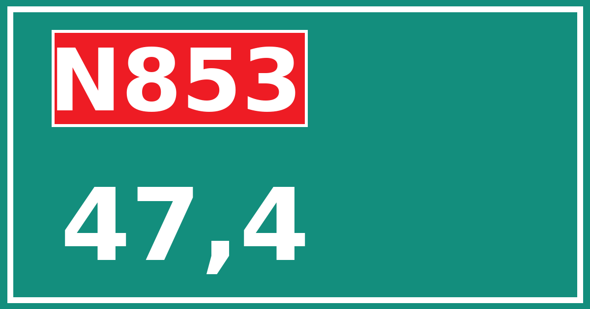 Hectometerbord N853 47,4