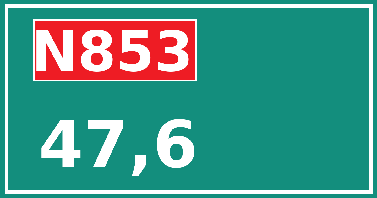 Hectometerbord N853 47,6