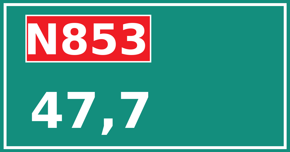Hectometerbord N853 47,7