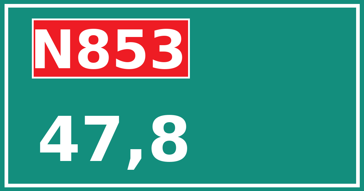 Hectometerbord N853 47,8