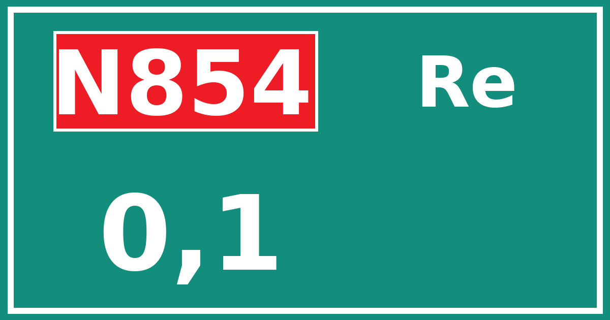 Hectometerbord N854 0,1 zijde Re