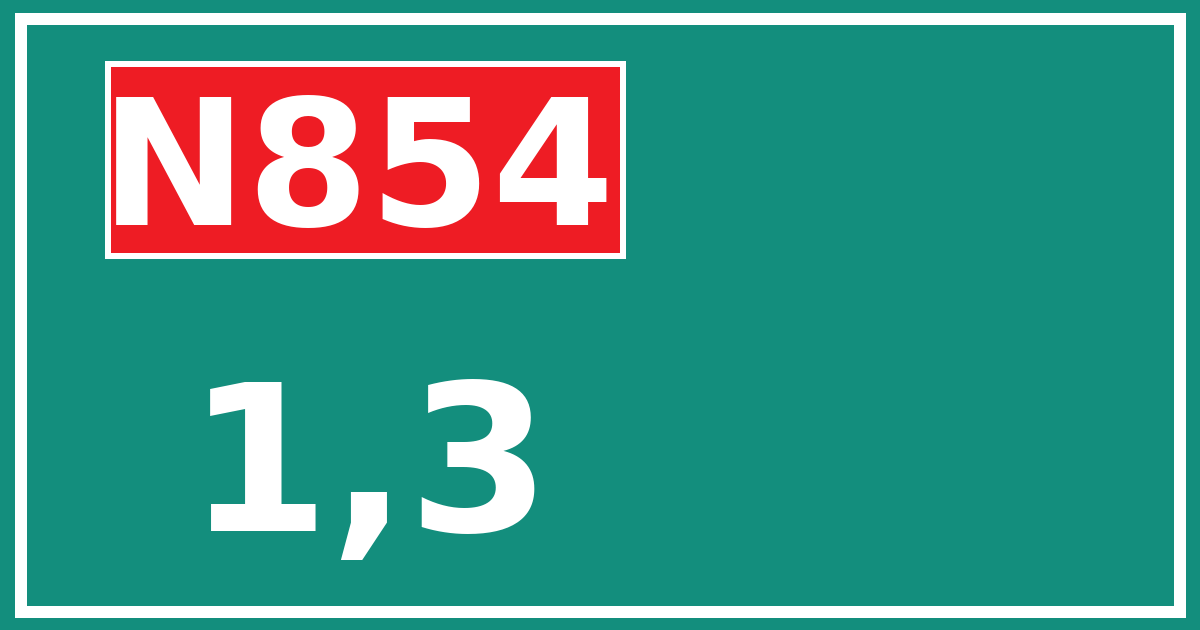 Hectometerbord N854 1,3