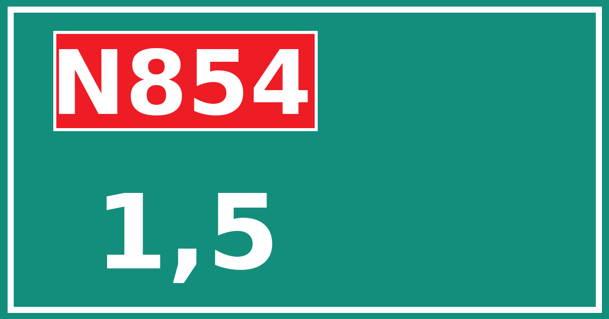 Hectometerbord N854 1,5