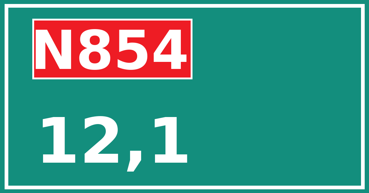 Hectometerbord N854 12,1